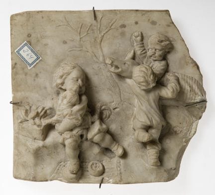 法国画派
（19世纪）
《狩猎》
白色大理石浮雕。
遵循埃德梅·布夏尔东（Edme Bouchard