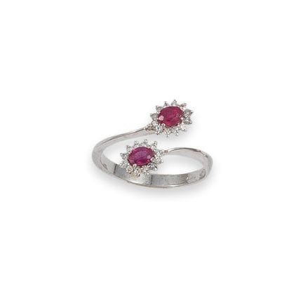 RING, „TOI ET MOI“, GOLD, RUBIENE UND DIAMANTEN
Ri