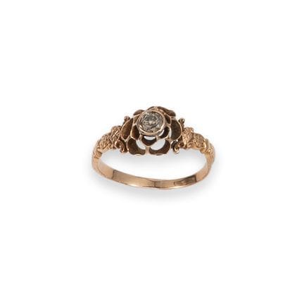 BAGUE SOLITAIRE, ANCIENNE, EN OR ET DIAMANT
Bague 