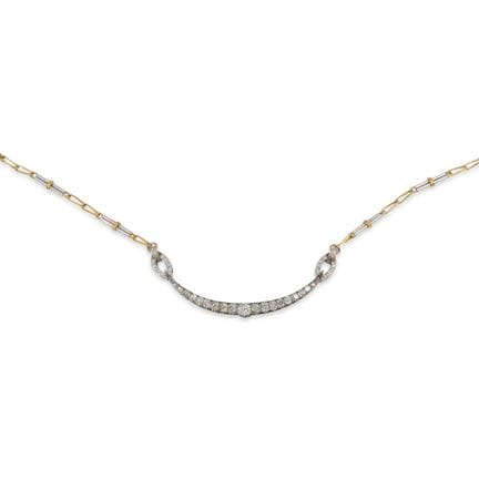 COLLAR DE ORO DE DOS COLORES DE 18 QUILATES CON DI
