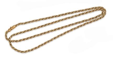 COLLAR, ORO BICOLOR
Collar con cordón trenzado tip