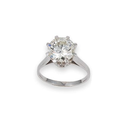 SOLITÄR-RING, GOLD UND ZERTIFIZIERTER DIAMANT MIT 