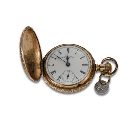 SAVONNETTE-TASCHENUHR, VERGOLDETES METALL, AMERICA
