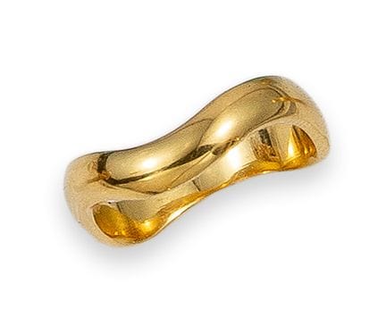 BAGUE, ONDE, OR
Alliance en or jaune 18 carats, mo