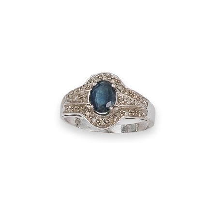 RING, 14 KARAT GOLD MIT SAPHIR UND DIAMANTEN
Ring 