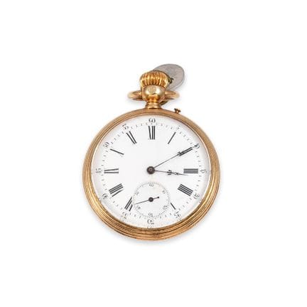 DOPPELSEITIGE TASCHENUHR, VERGOLDETES METALL
Doppe
