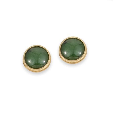 BOUCLES D'OREILLES, OR 14 CARATS AVEC PIERRE PRÉCI