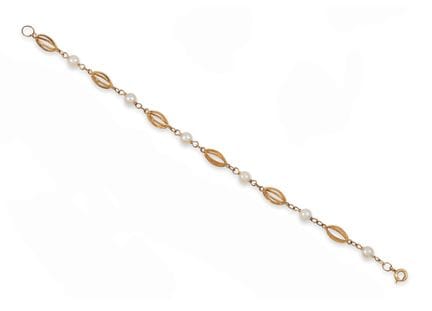 BRACELET, MAILLONS, OR ET PERLES
Bracelet composé 