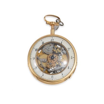 SKELETON-TASCHENUHR, GOLD, BREGUET &amp; FILS, UM 