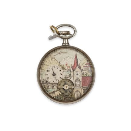 TASCHENUHR, VERNICKELTES METALL, UM 1905
Taschenuh