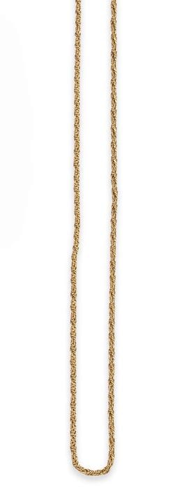 CADENA DE CORDÓN, CUERDA TRENZADA, ORO DE 14 K
Cor