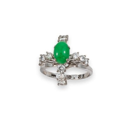 ANELLO IN ORO BIANCO CON QUARZO VERDE E DIAMANTI
A