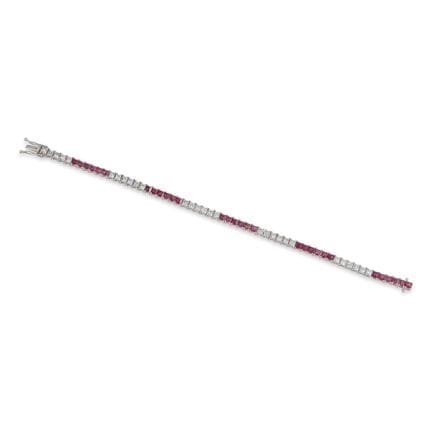 ARMBAND, RIVIERE, GOLD, DIAMANTEN UND RUBIENE
Armb