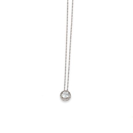 COLLAR CON ROSETA, DE ORO CON TOPACIO Y DIAMANTES
