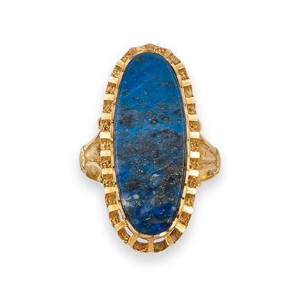 BAGUE DE FORME MARQUISE, EN OR ET LAPIS-LAZULI
Bag