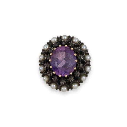 RING, ROSETTE, GOLD, SILBER UND PERLEN
Ring im Ros