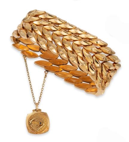 BRACELET ARTICULÉ, OR
Large bracelet articulé en o