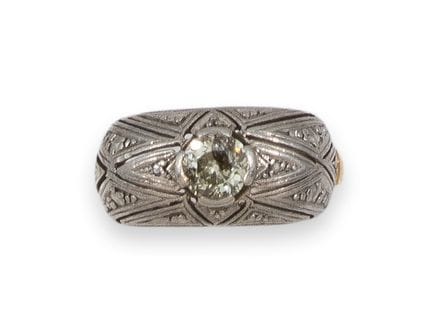 RING, ART DÉCO, MIT DIAMANT
Art-Déco-Ring aus 14-k