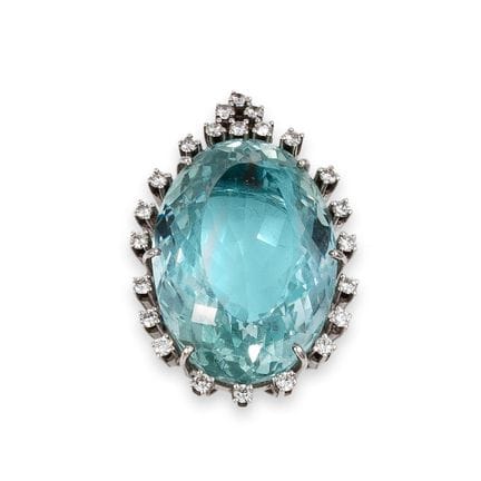 BROCHE EN OR AVEC AQUAMARINE ET DIAMANTS
Broche en