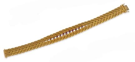 ARMBAND, 18 KARAT GOLD MIT RUBIEN
Armband aus 18 K