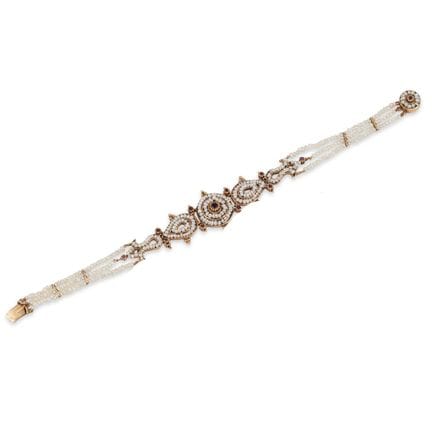 BRACELET EN OR 14 CARATS AVEC PERLES DE GRaines
Br