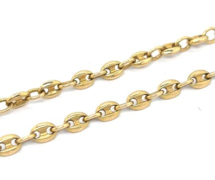 Gold (750‰) necklace with coffee bean-shaped links