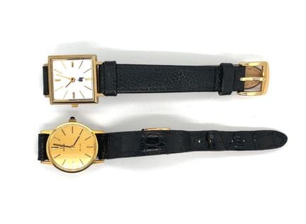 Two watches made of gold-plated metal and steel, i