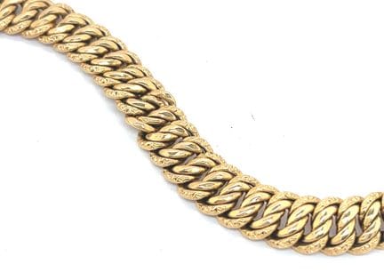 Gold (750‰) bracelet with American-style links. Sn