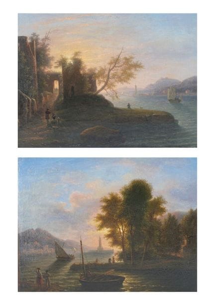 Französische Schule, um 1800 
Hafenansicht mit Zei
