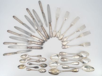 *CHRISTOFLE
Silver (950 ‰) cutlery set decorated w