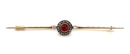 BROOCH-BARRETTE in gold (750‰) and silver (950‰), 