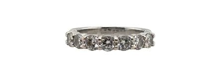 American half-band ring in white gold (750 ‰) set 