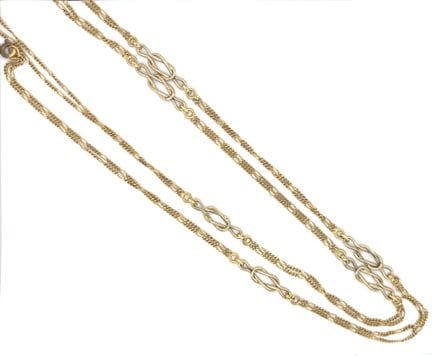 Gold (750‰) long necklace consisting of two altern