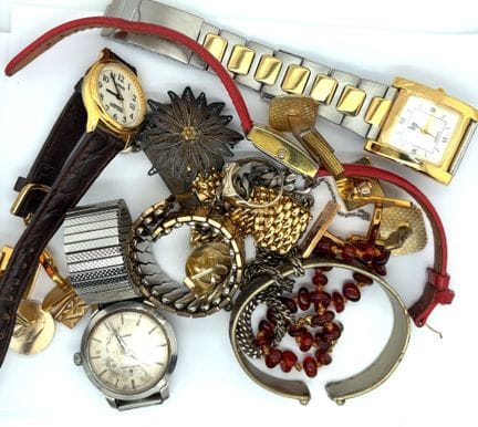 A set of costume jewelry and watches, including tw