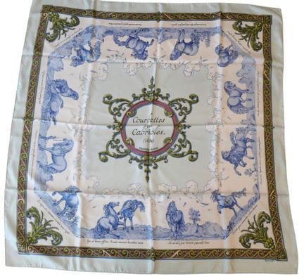 HERMES,
„Courbettes &amp; cabrioles (1654)“ 
Seide