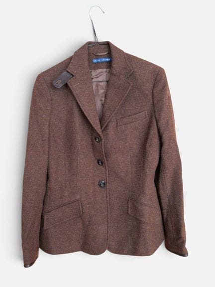 RALPH LAUREN.
Figurbetonte Jacke aus brauner Wolle