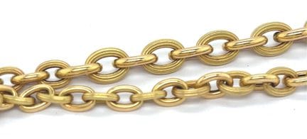 Gold (750‰) necklace with forçat links. Ring clasp