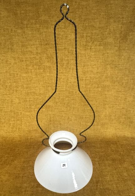 Lámpara colgante de cristal opalino blanco + 2 apl