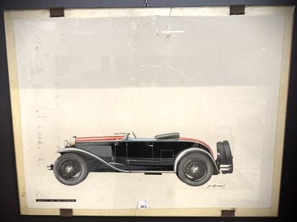 DUMONT P. Disegno? BUGATTI 50x65 cm