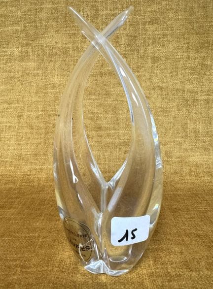 Kleine Ablage / Vase aus Sèvres-Kristall, H 17 cm