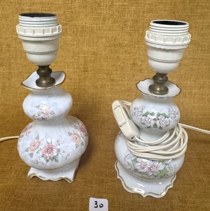 2 lámparas de mesilla de noche de porcelana de LIM