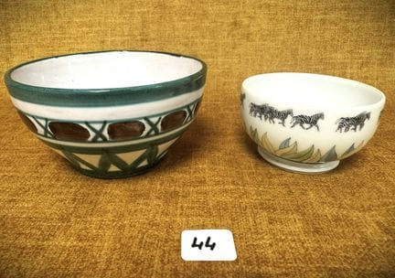 PICAUD Bol signé R.P H7,5 Daim 12,5cm+ LALIQUE pet