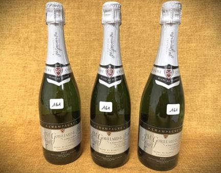 3 botellas de champán GOBILLARD Blanc de Blanc