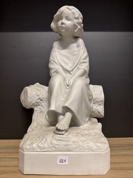 大型饼干“树干旁的孩童”，据弗朗索瓦·米歇尔·帕斯卡尔（1810-1882）作品改制，第19任藏家为
