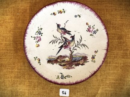 APREY Piccolo piatto in maiolica con decorazione d