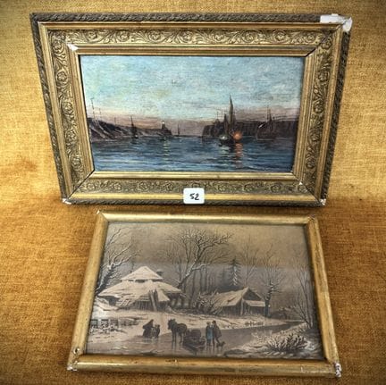 Gerahmter Druck: „19. Winterszene“, 16,5 × 25 cm +