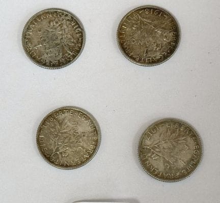 4 Pièces de  1  Franc SEMEUSE