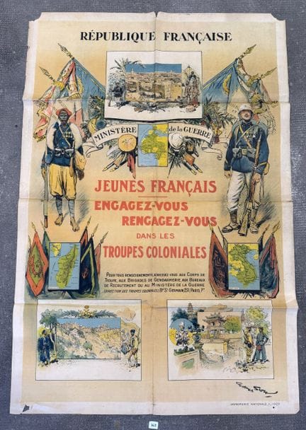 Manifesto di reclutamento militare francese illust