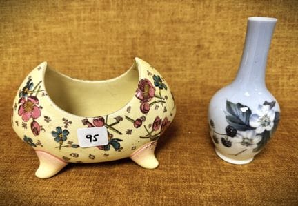 Vase „Kopenhagen“ + 1 ovale Kachelblumenvase, H 14