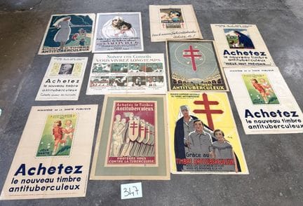 12幅防结核病海报，尺寸均为11 80×60厘米（其中2幅为1932年）（2幅为1933年）（2幅为